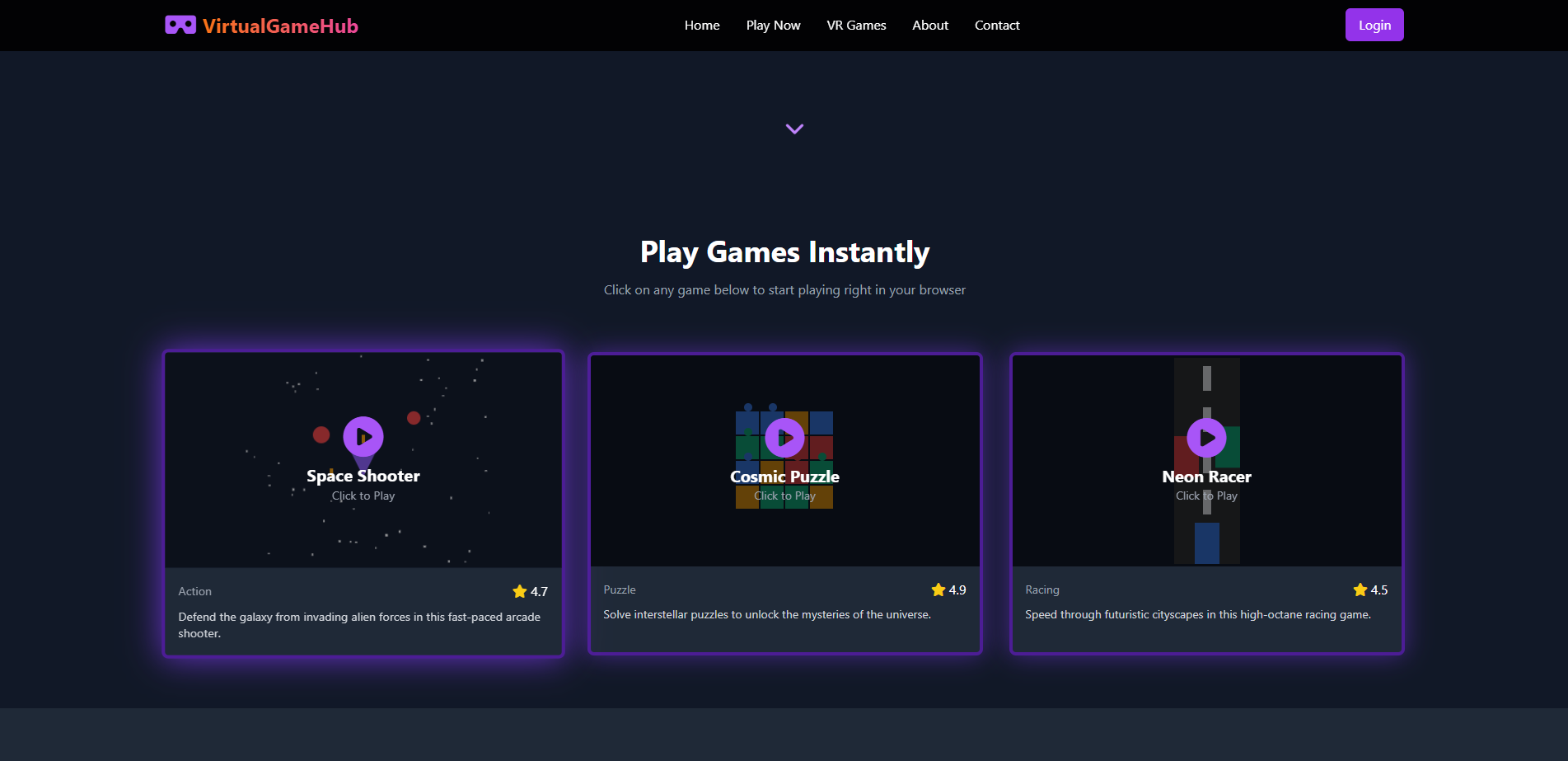 Gaming Template Website